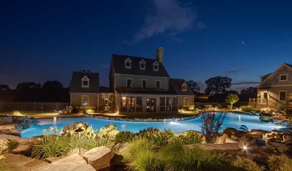 outdoor pool and house lighting